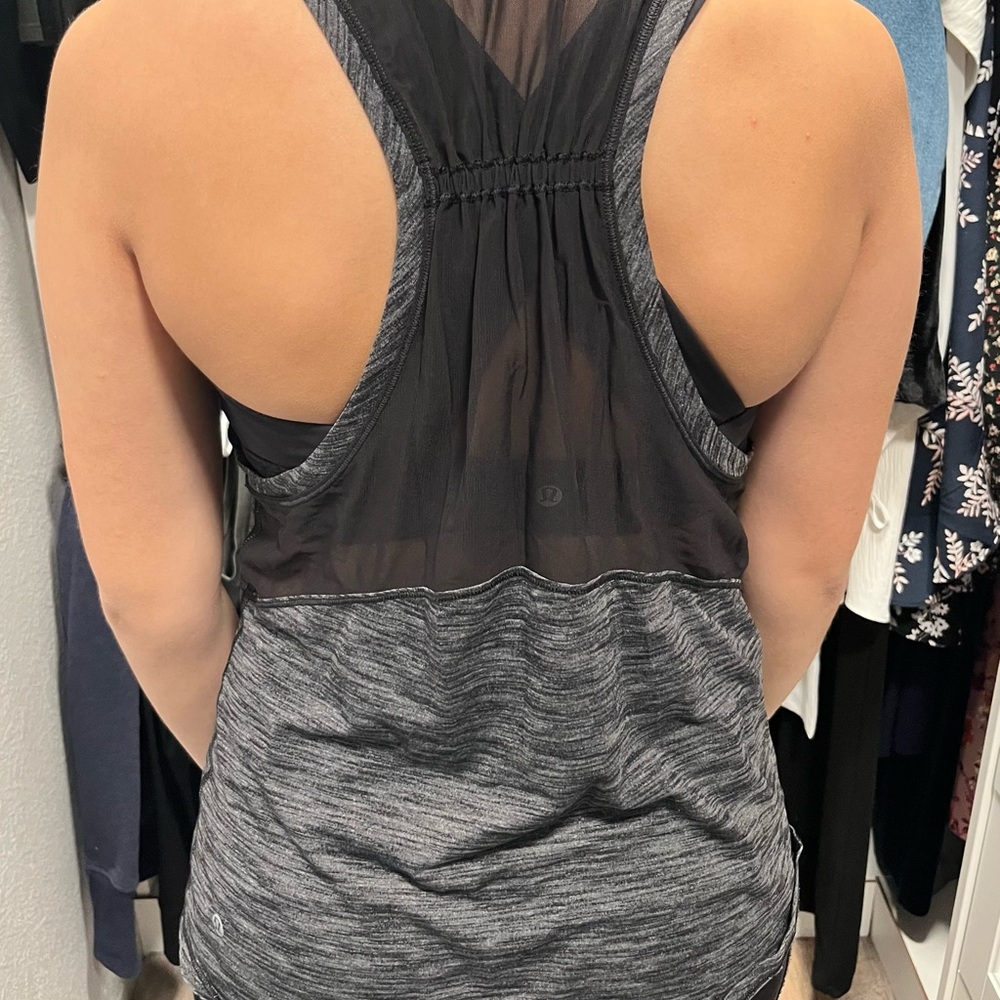 Lululemon Black and Gray Sleeveless Athletic Tank Top and sports bra - Picture 2 of 5